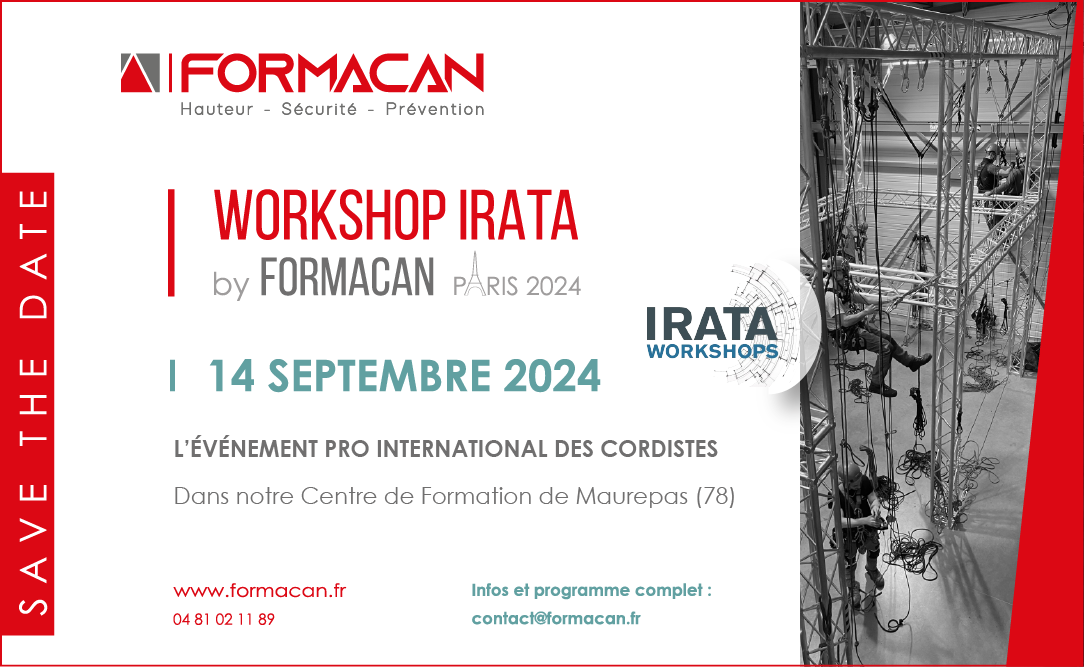 Lire la suite à propos de l’article WORKSHOP IRATA BY FORMACAN PARIS 2024